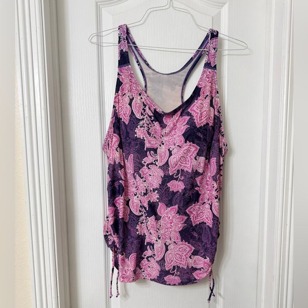 Calypsa Women's Tankini Maya Swim Top Built-in Bra Size 2X